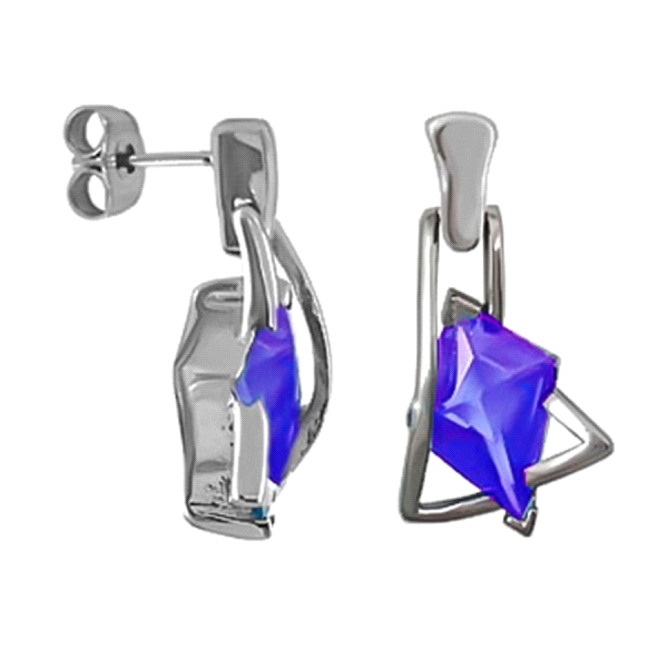 PENDIENTE PIEDRA AMATISTA PLATA 1ª LEY