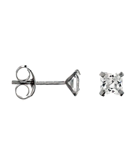 PENDIENTE UNISEX PLATA 1ª LEY 7 X 7 MM