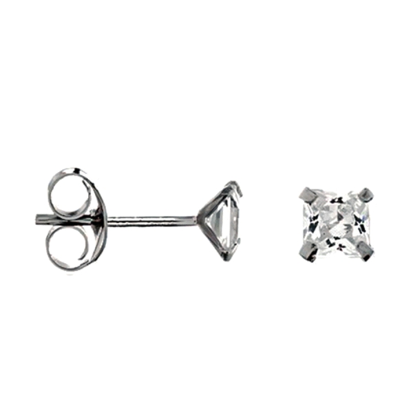PENDIENTE UNISEX PLATA 1ª LEY 7 X 7 MM