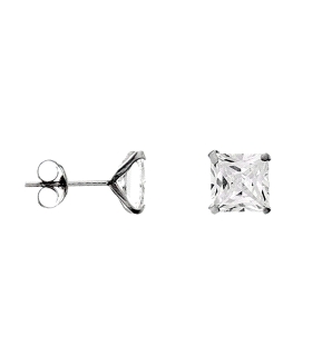 PENDIENTE UNISEX PLATA 1ª LEY 8 X 8 MM