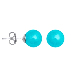 PENDIENTE TURQUESA PLATA 1ª LEY 8 MM