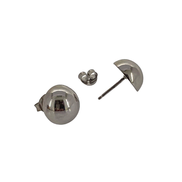 PENDIENTE MEDIA BOLA PLATA 1ª LEY 12 MM