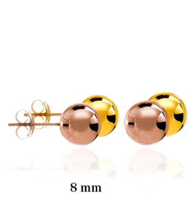 PENDIENTES BOLA BRILLO MUJER PLATA 1ª LEY 8 MM
