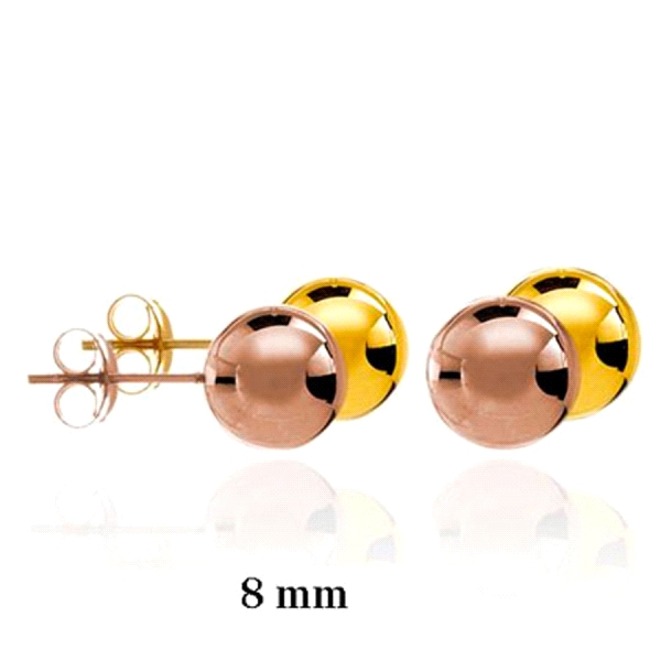 PENDIENTES BOLA BRILLO MUJER PLATA 1ª LEY 8 MM