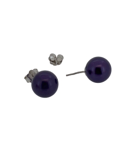PENDIENTE BOLA BRILLO PLATA 1ª LEY 12 MM