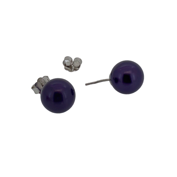 PENDIENTE BOLA BRILLO PLATA 1ª LEY 12 MM