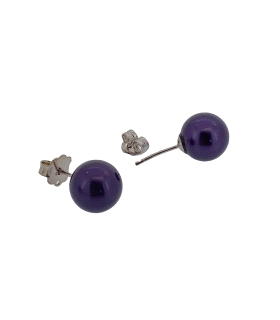 PENDIENTE BOLA BRILLO PLATA 1ª LEY 10 MM