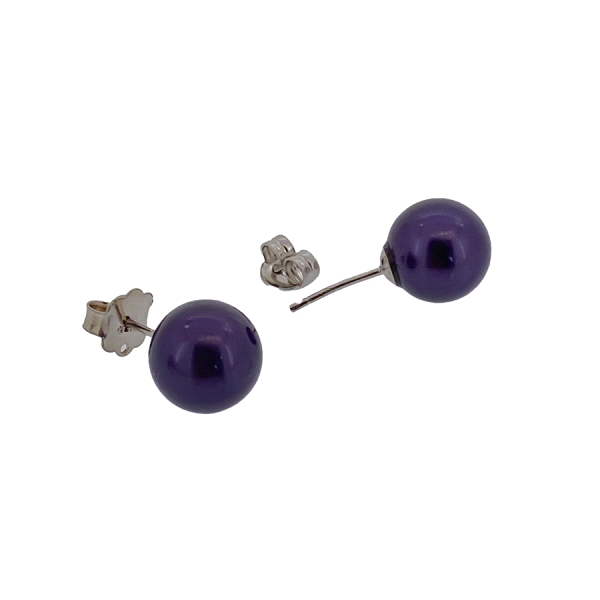 PENDIENTE BOLA BRILLO PLATA 1ª LEY 10 MM