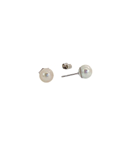 PENDIENTES PERLA PLATA 1ª LEY 8.5 - 9 MM