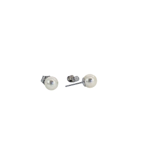 PENDIENTES PERLA PLATA 1ª LEY 7.5 - 8 MM