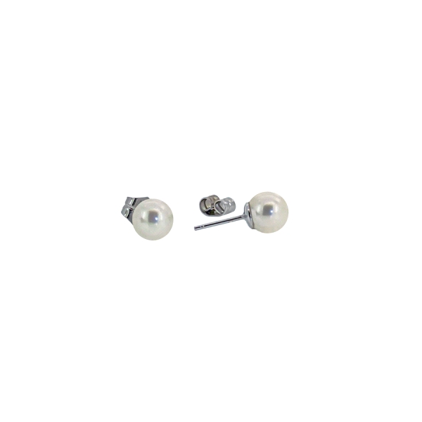 PENDIENTES PERLA PLATA 1ª LEY 7.5 - 8 MM