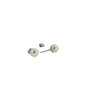 PENDIENTES PERLA PLATA 1ª LEY 8.5 - 9 MM
