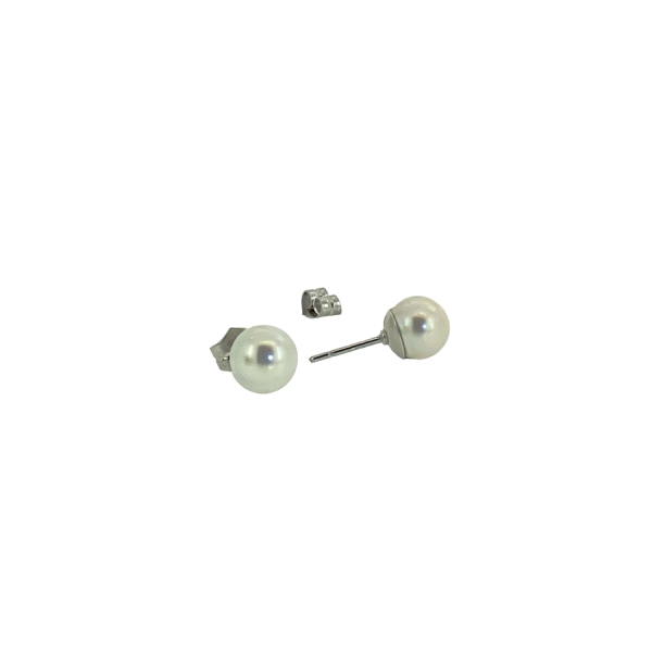 PENDIENTES PERLA PLATA 1ª LEY 8.5 - 9 MM