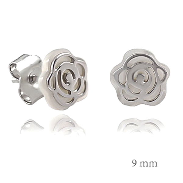 PENDIENTE FLOR PLATA 1ªLEY RODIADA NACAR