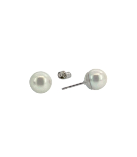 PENDIENTE PERLA NATURAL PLATA 1ª LEY 10