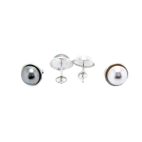 PEND.PRESION PERLA SINT.10 MM. PLATA 925 MIL.
