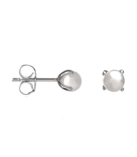 PENDIENTES PERLA PLATA 1ª LEY 6MM. 4 GAR