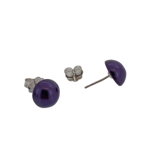 PENDIENTE BOLA BRILLO PLATA 1ª LEY 10 MM