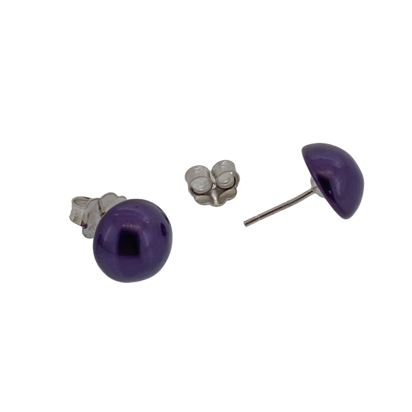 PENDIENTE BOLA BRILLO PLATA 1ª LEY 10 MM