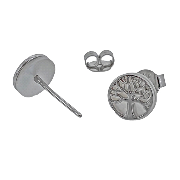PENDIENTE ARBOL VIDA PLATA 1ª LEY 8 MM,