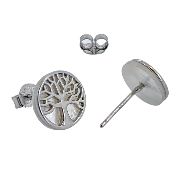 PENDIENTE ARBOL VIDA PLATA 1ª LEY 10 MM,