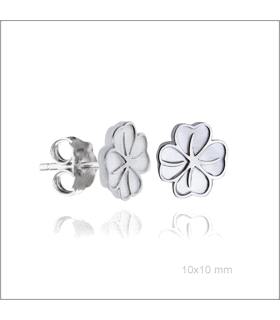 PENDIENTE FLOR NACAR PLATA 1ª LEY PRESIO