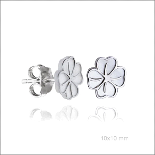 PENDIENTE FLOR NACAR PLATA 1ª LEY PRESIO