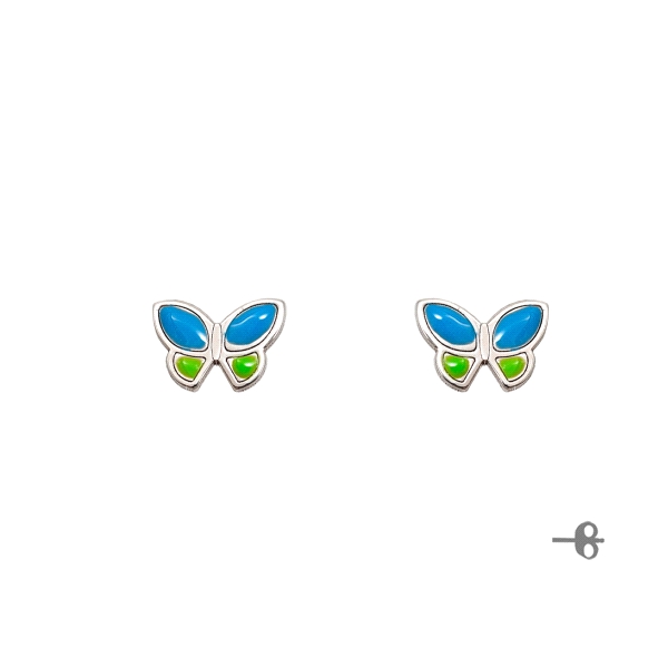 PENDIENTE MARIPOSA NIÑA PLATA 1ª LEY 5 X