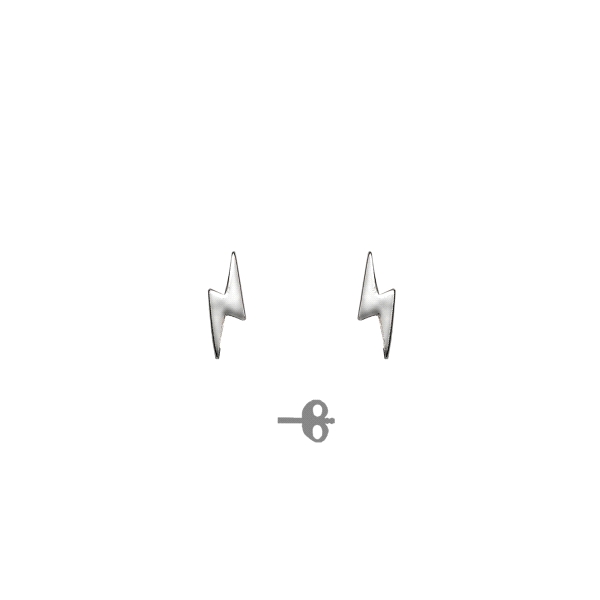 PENDIENTES RAYO UNISEX PLATA 1ª LEY 8 X