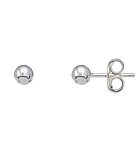 PENDIENTE BOLA BRILLO PLATA 1ª LEY 6 MM