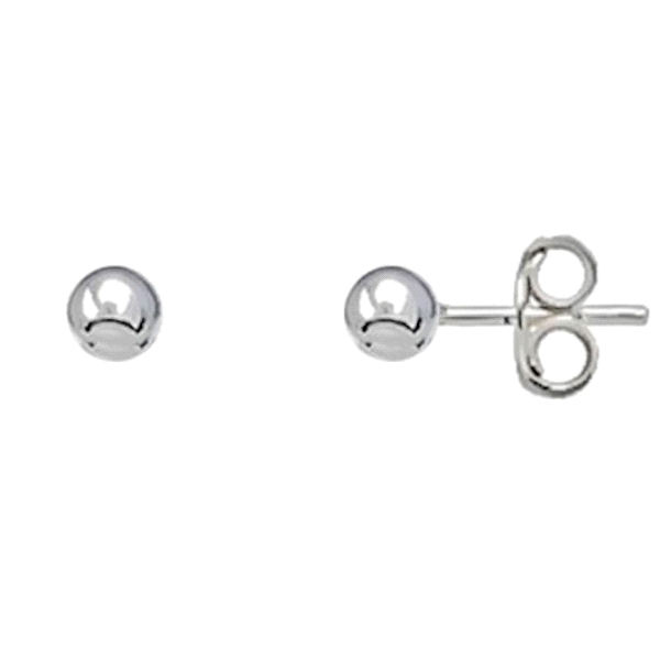 PENDIENTE BOLA BRILLO PLATA 1ª LEY 6 MM