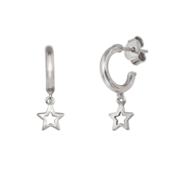 PENDIENTE CRIOLLAS UNISEX PLATA  1ª LEY
