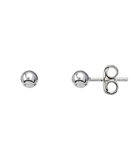 PENDIENTE BOLA PLATA 1ª LEY RODIADA 5 MM