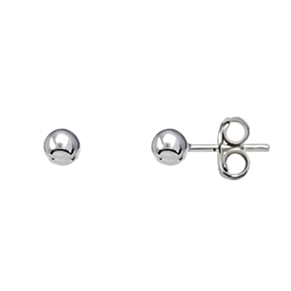 PENDIENTE BOLA PLATA 1ª LEY RODIADA 5 MM