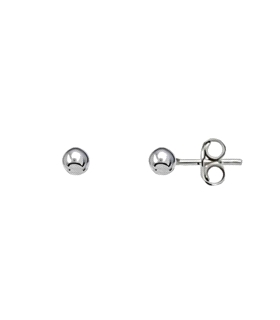 PENDIENTE BOLA PLATA 1ª LEY RODIADA 3 MM