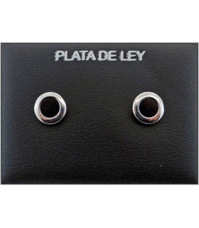 PENDIENTE ONIX PLATA 1ª LEY 8,5 MM RODIA