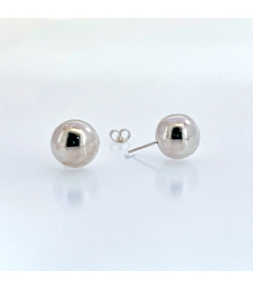 PENDIENTES MUJER PLATA 1ª LEY BOLA 14 MM