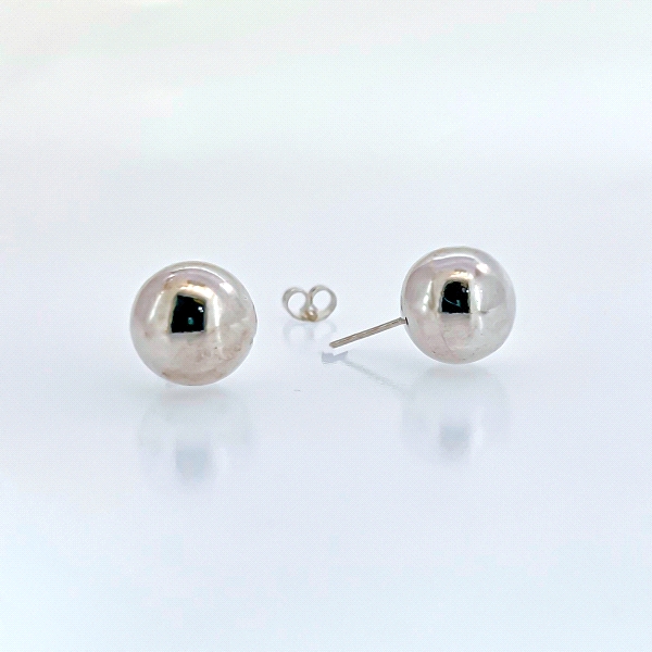 PENDIENTES MUJER PLATA 1ª LEY BOLA 14 MM