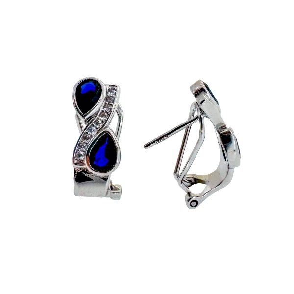 PENDIENTE CLASICO PLATA 1 LEY 18 X 7 MM