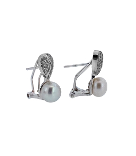 PENDIENTES CLASICOS PERLAS PLATA 1ª LEY