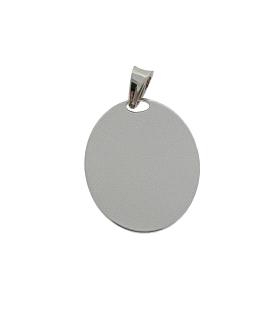 COLGANTE PLACA OVAL PLATA 1ª LEY 24 X 18