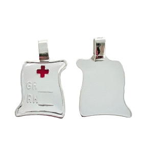 PLACA RH PLATA 1ª LEY BRILLO 25 X 19 MM
