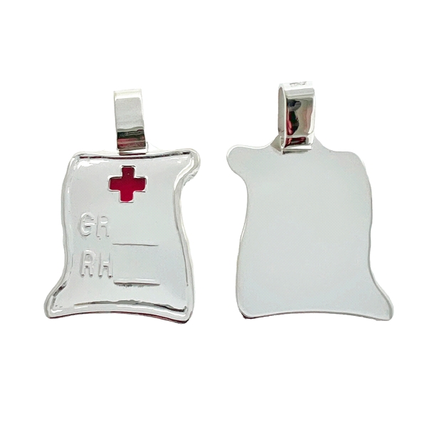 PLACA RH PLATA 1ª LEY BRILLO 25 X 19 MM