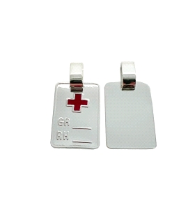 PLACA RH PLATA 1ª LEY BRILLO 22 X 14 MM