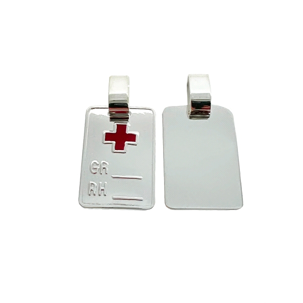 PLACA RH PLATA 1ª LEY BRILLO 22 X 14 MM