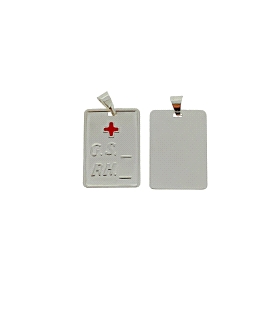 PLACA RH PLATA PRIMERA LEY 24 X 16 MM