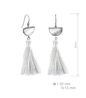 PENDIENTE MUJER PLATA PRIMERA LEY 7X13