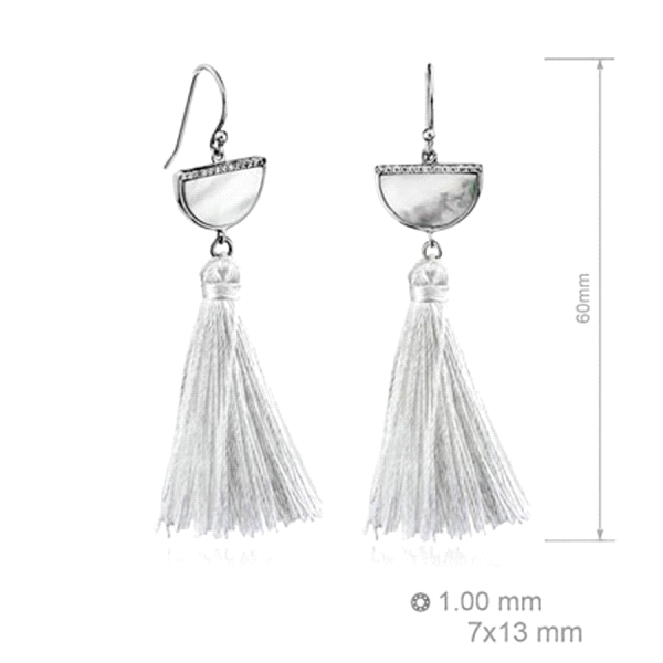 PENDIENTE MUJER PLATA PRIMERA LEY 7X13