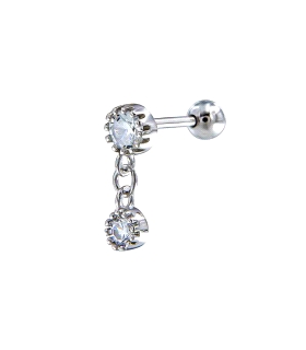 PIERCING PLATA PRIMERA LEY 4 / 3 / 11 MM