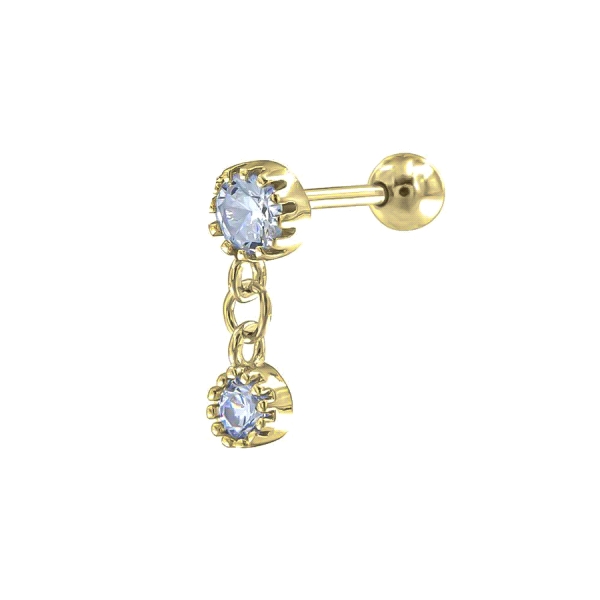 PIERCING PLATA PRIMERA LEY 4 / 3 / 11 MM